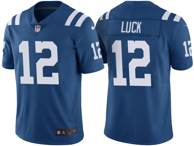 Indianapolis Colts #12 Andrew Luck Royal Color Rush Limited Jersey - Light Up Thursday Night