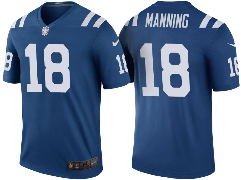 Indianapolis Colts #18 Peyton Manning Royal Color Rush Legend Jersey