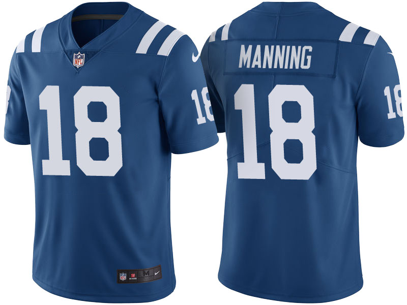 Indianapolis Colts #18 Peyton Manning Royal Color Rush Limited Jersey - Light Up Thursday Night