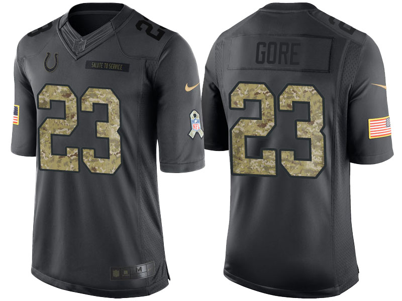 Indianapolis Colts #23 Frank Gore Camo Anthracite 2016 Salute to Service Limited Jersey