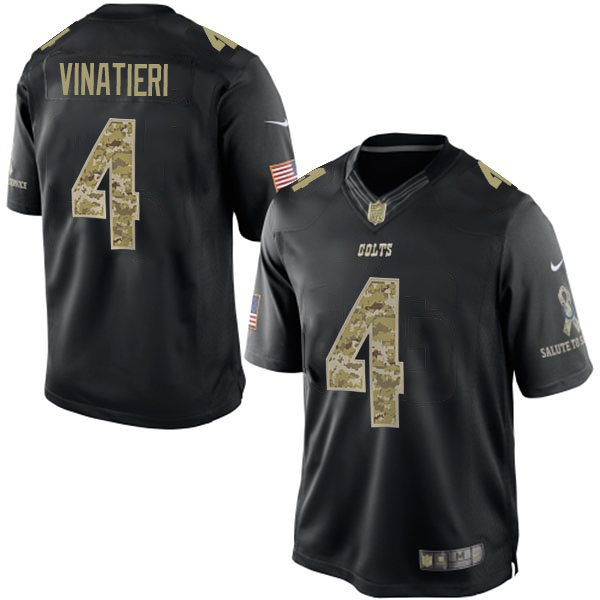 Indianapolis Colts #4 Adam Vinatieri Black Camo Salute to Service Jersey