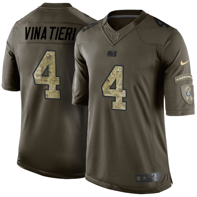 Indianapolis Colts #4 Adam Vinatieri Green Camo Salute to Service Jersey