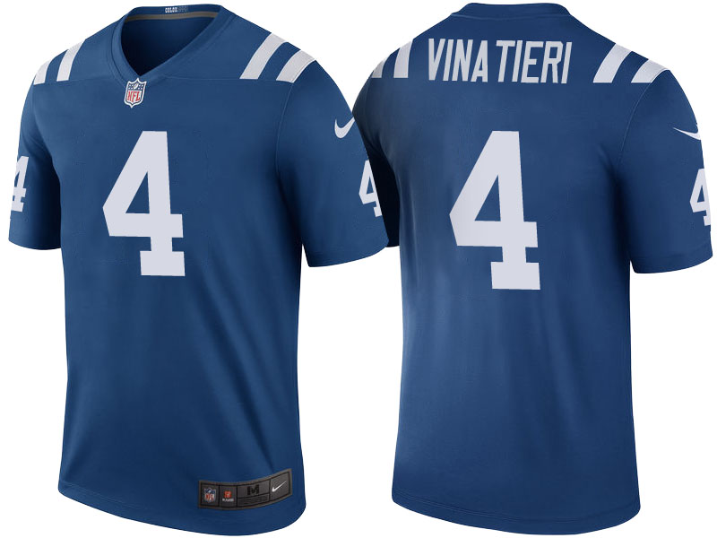 Indianapolis Colts #4 Adam Vinatieri Royal Color Rush Legend Jersey