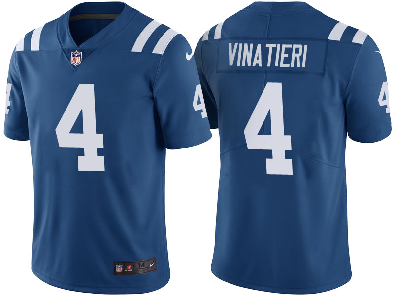 Indianapolis Colts #4 Adam Vinatieri Royal Color Rush Limited Jersey - Light Up Thursday Night