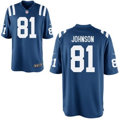 Indianapolis Colts #81 Calvin Johnson Blue Game Jersey