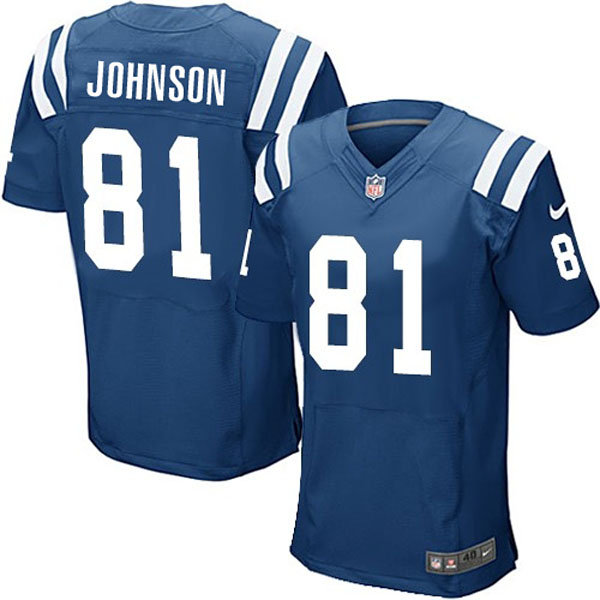 Indianapolis Colts #81 Calvin Johnson Elite Blue Jersey