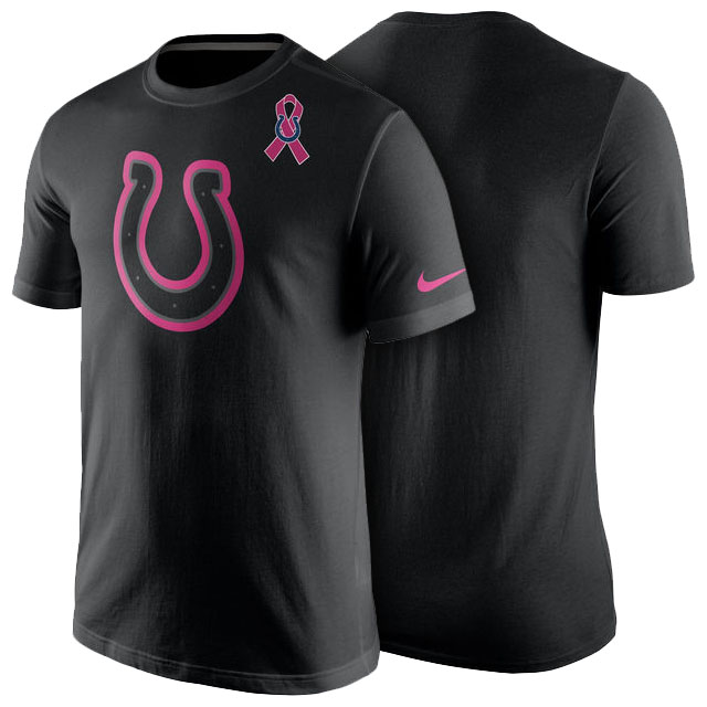 Indianapolis Colts Black Breast Cancer Awareness Team Travel Performance T-Shirt