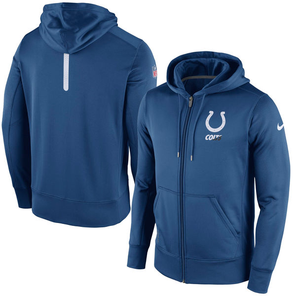 Indianapolis Colts Royal Blue Sideline Full-Zip Performance Hoodie