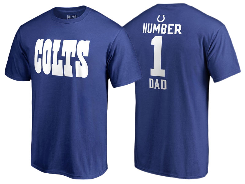 Men's Indianapolis Colts Royal Father's Day Number 1 Dad T-Shirt