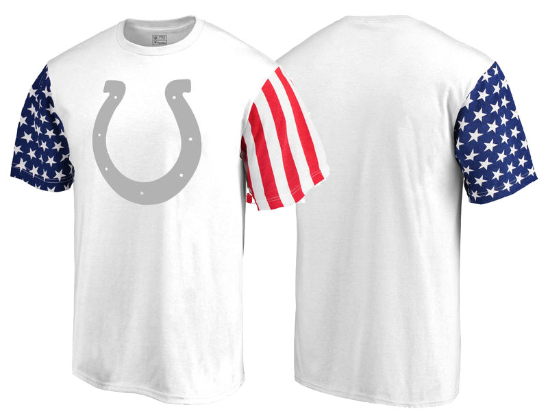 Indianapolis Colts White Independence Day Stars & Stripes T-Shirt