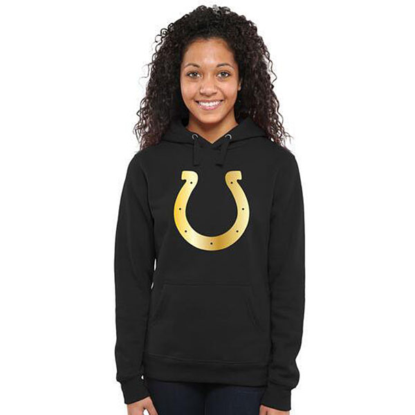 Women's Indianapolis Colts Black Gold Collection Pullover Hoodie