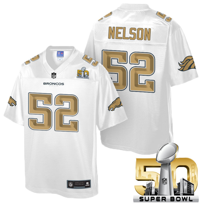 Denver Broncos #52 Corey Nelson White 2016 Super Bowl 50th Pro Line Fashion Jersey