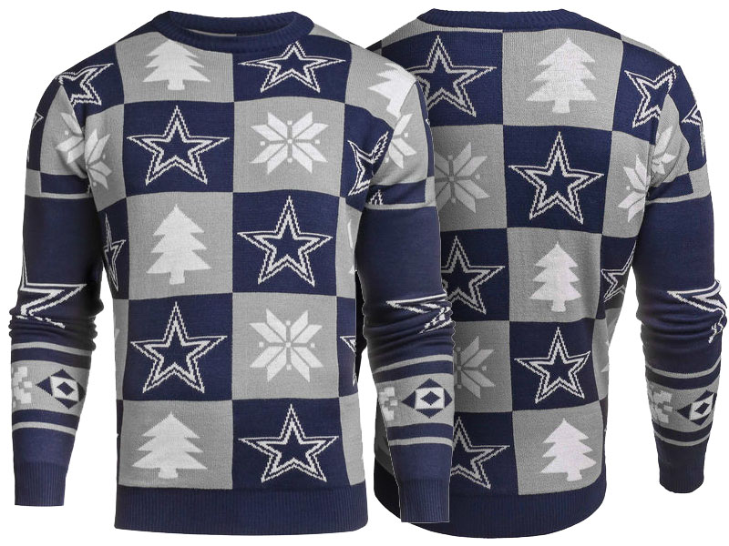 2016 Christmas Dallas Cowboys Navy Patches Ugly Sweater