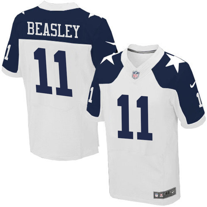 Men's Dallas Cowboys #11 Cole Beasley White Elite Jersey