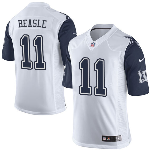 Dallas Cowboys #11 Cole Beasley White Color Rush Limited Jersey