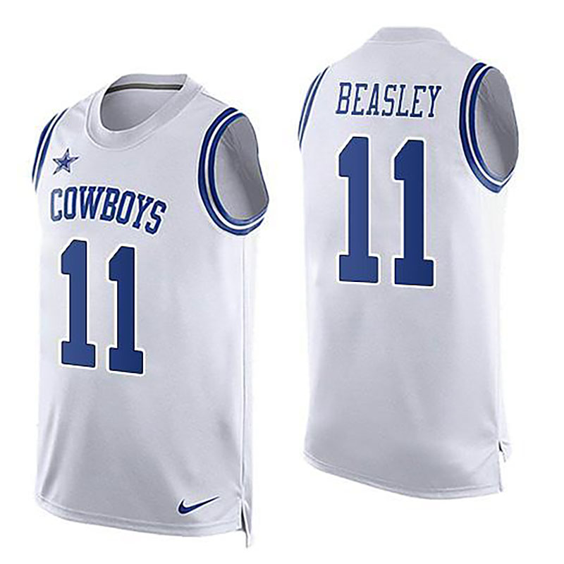 Cowboys #11 Cole Beasley White Team Color Men NFL Limited Tank Top