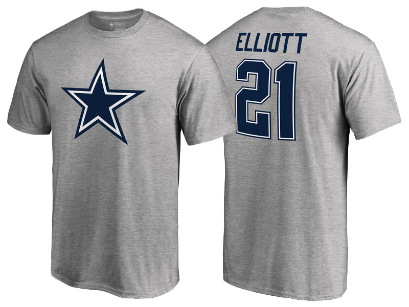 Dallas Cowboys #21 Ezekiel Elliott Ash Team Icon T-Shirt