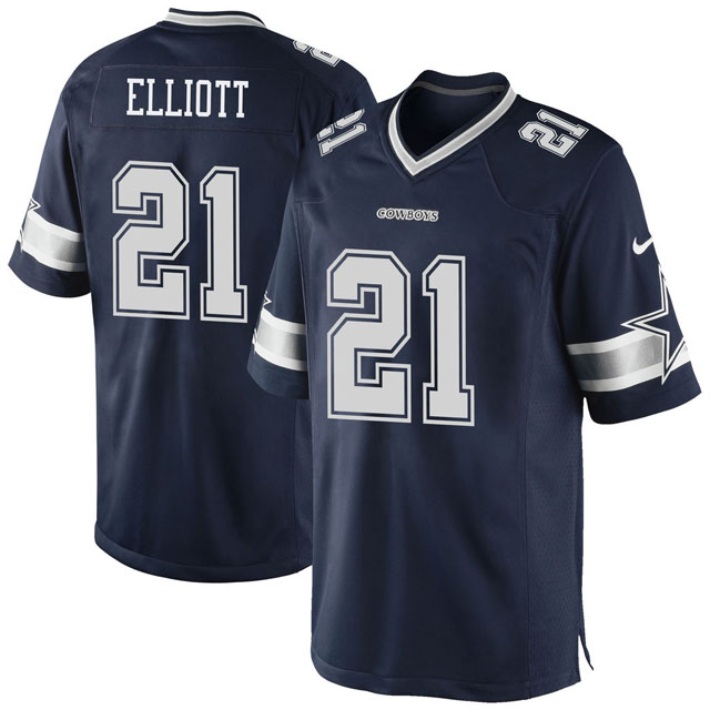 Dallas Cowboys #21 Ezekiel Elliott Navy Limited Jersey