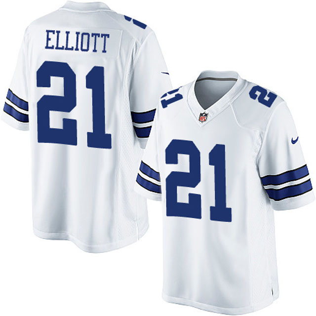 Dallas Cowboys #21 Ezekiel Elliott White Limited Jersey