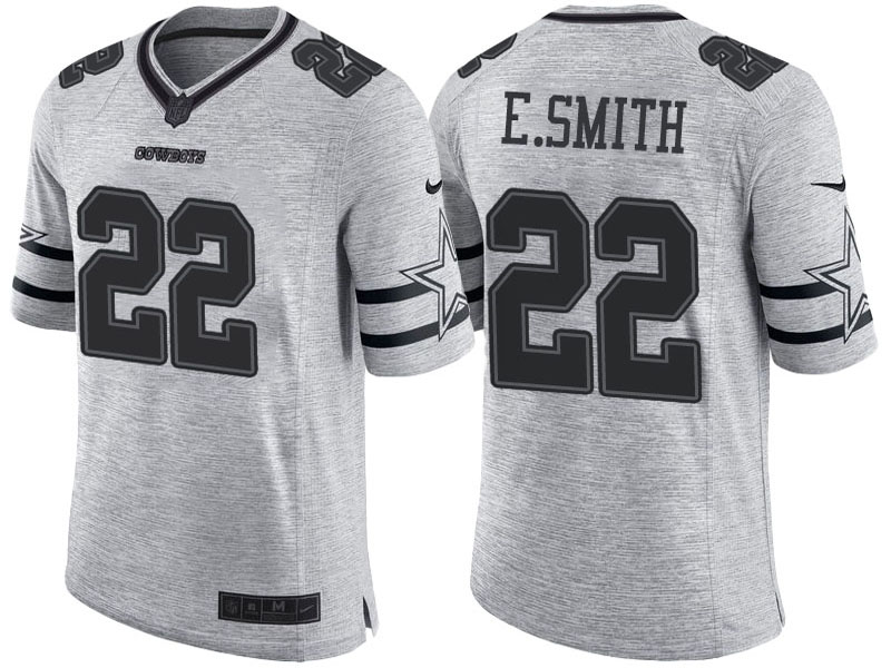 Dallas Cowboys #22 Emmitt Smith 2016 Gridiron Gray II Limited Jersey