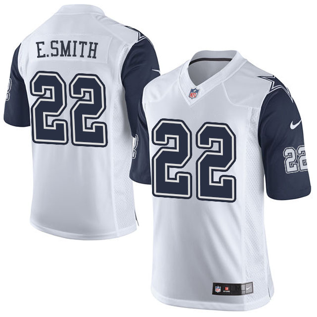 Dallas Cowboys #22 Emmitt Smith White Color Rush Limited Jersey