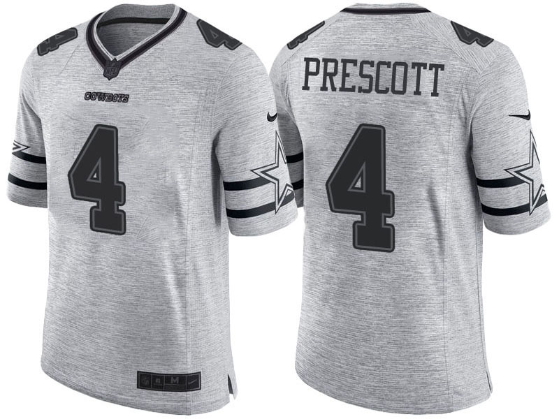 Dallas Cowboys #4 Dak Prescott 2016 Gridiron Gray II Limited Jersey