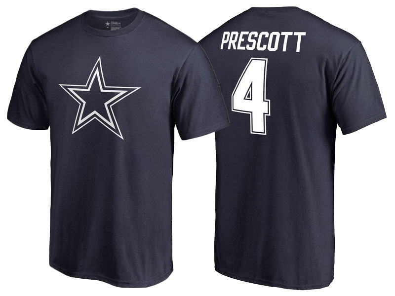 Dallas Cowboys #4 Dak Prescott Navy Team Icon T-Shirt