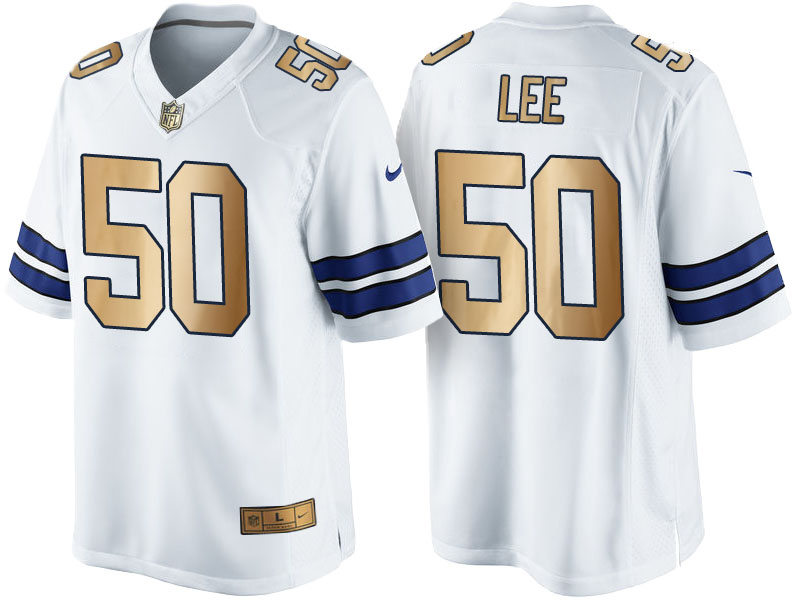 Dallas Cowboys #50 Sean Lee White 2016 Christmas Gold Edition Jersey