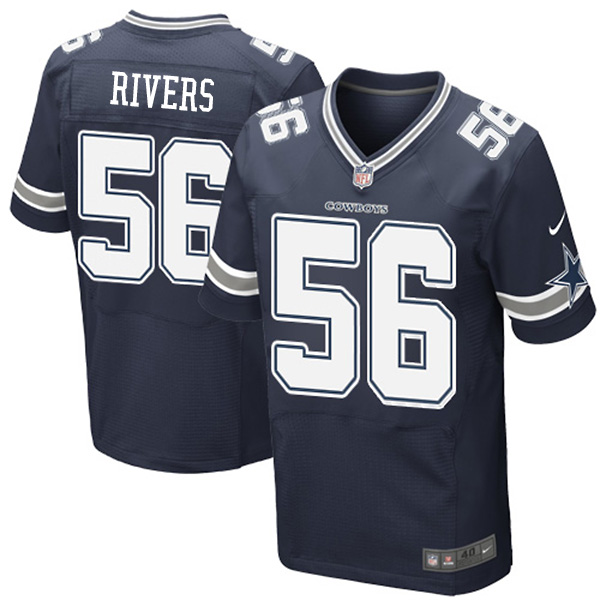 Dallas Cowboys #56 Keith Rivers Nike Navy Blue Elite Jersey