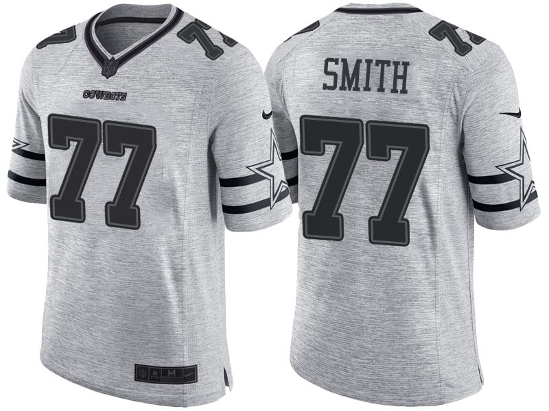 Dallas Cowboys #77 Tyron Smith 2016 Gridiron Gray II Limited Jersey