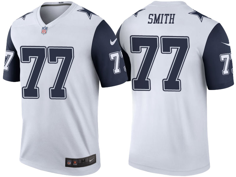 Dallas Cowboys #77 Tyron Smith White Color Rush Legend Jersey