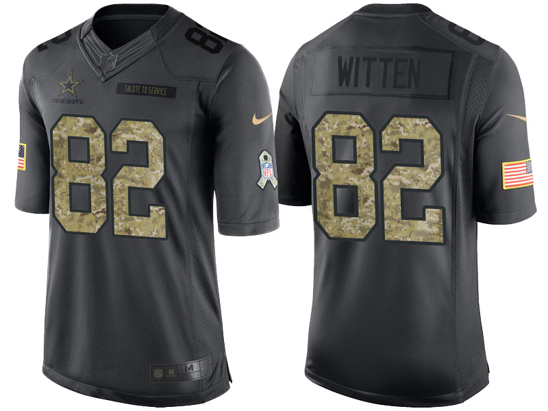 Dallas Cowboys #82 Jason Witten Anthracite Camo 2016 Salute to Service Limited Jersey