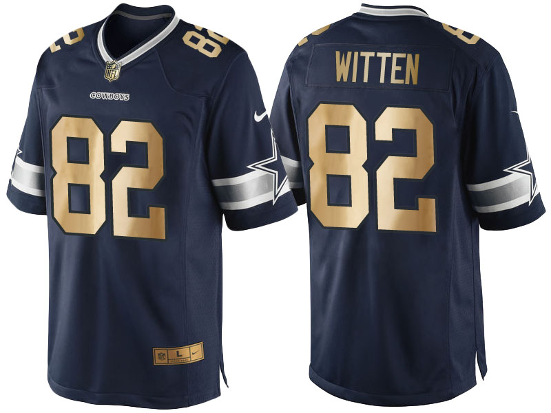 Dallas Cowboys #82 Jason Witten Navy Blue 2016 Christmas Gold Edition Jersey