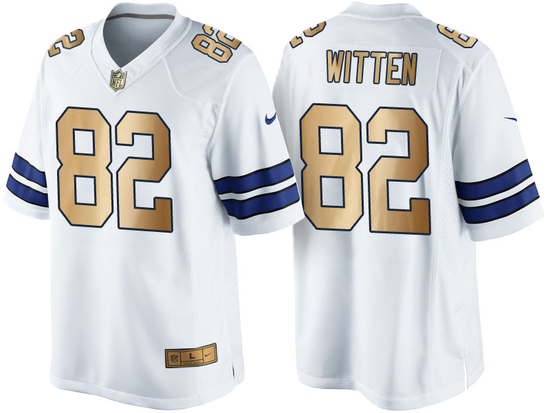 Dallas Cowboys #82 Jason Witten White 2016 Christmas Gold Edition Jersey