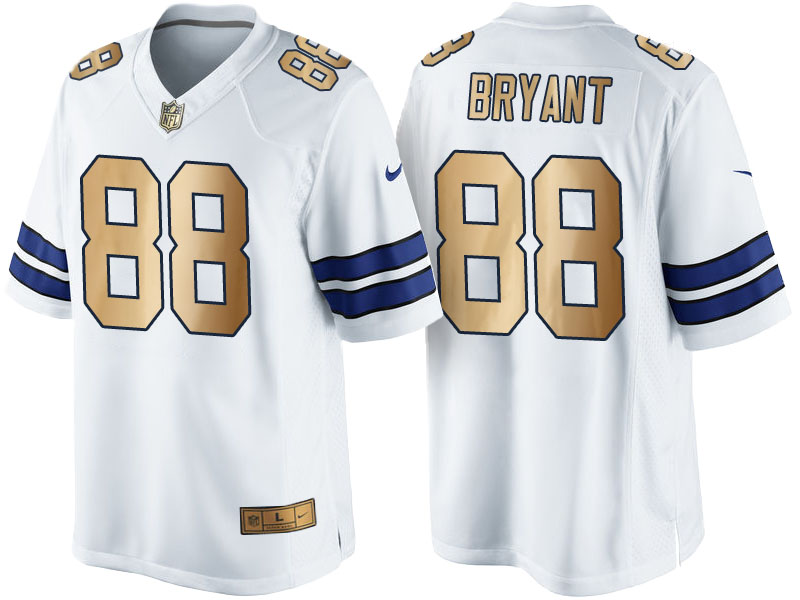 Dallas Cowboys #88 Dez Bryant White 2016 Christmas Gold Edition Jersey