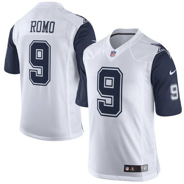 Dallas Cowboys #9 Tony Romo White Color Rush Limited Jersey