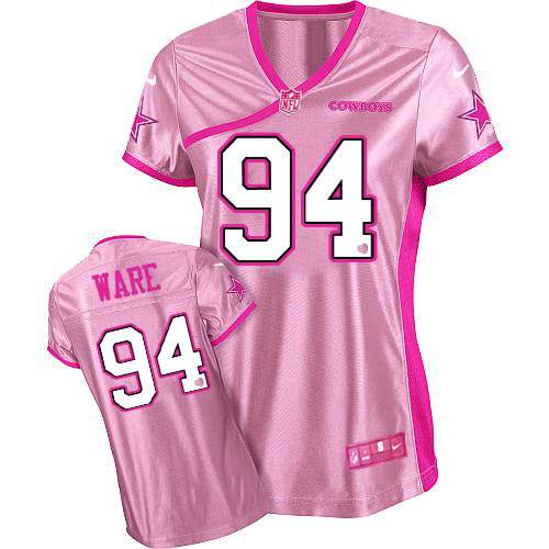 Women's Dallas Cowboys #94 Demarcus Ware Be Luv'd Pink Jersey