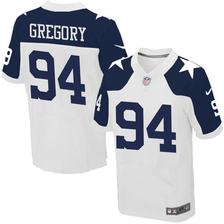 Men's Dallas Cowboys #94 Randy Gregory White Elite Jersey