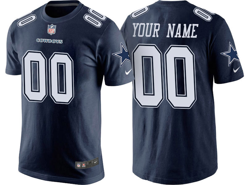 Dallas Cowboys Custom Navy Name & Number T-Shirt