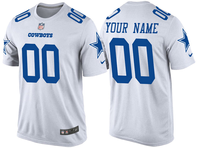 Dallas Cowboys Custom White Name & Number T-Shirt