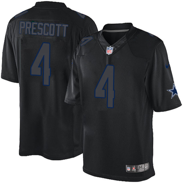 Dallas Cowboys #4 Dak Prescott Black Impact Limited Jersey