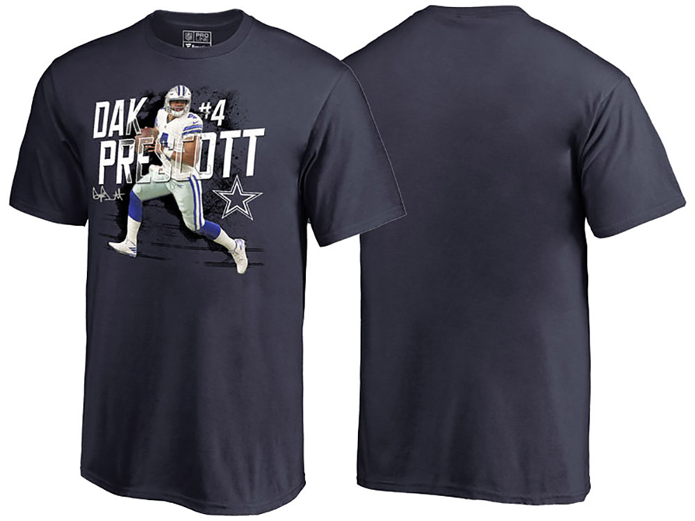 Dallas Cowboys Dak Prescott Navy Name & Number T-Shirt