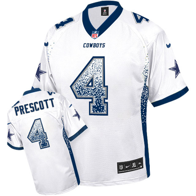 Dallas Cowboys #4 Dak Prescott White Drift Fashion Jersey