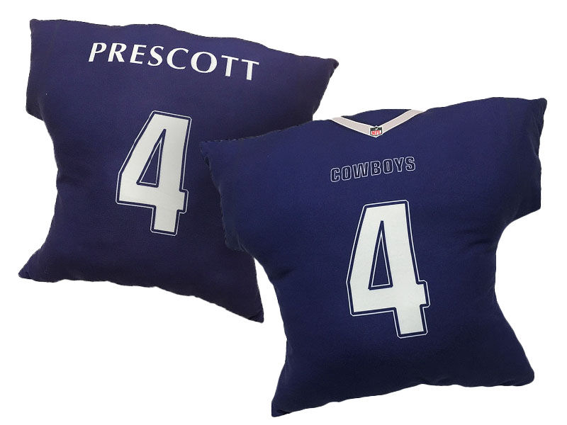 Dallas Cowboys #4 Dak Prescott Navy 2016 Chrismas Day Name & Number Pillow