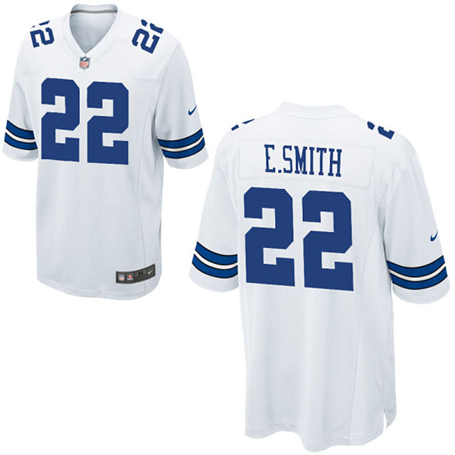 Dallas Cowboys #22 Emmitt Smith White Game Jersey