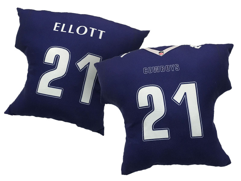 Dallas Cowboys #21 Ezekiel Elliott Navy 2016 Chrismas Day Name & Number Pillow