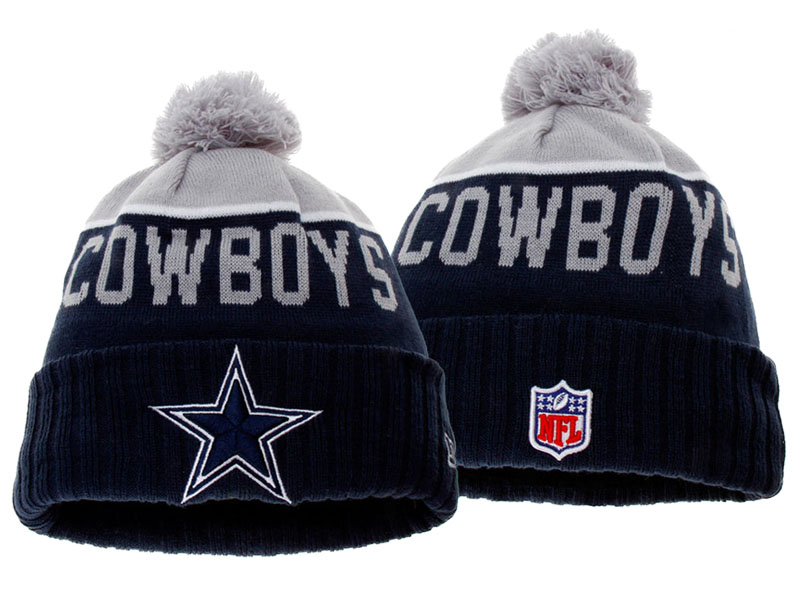 Dallas Cowboys Gray New Era 2016 On Field Sport Pom Outdoors Knit Hat - Holiday Gift