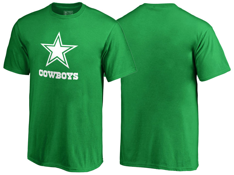 Dallas Cowboys Kelly Green White Logo St. Patrick's Day T-Shirt