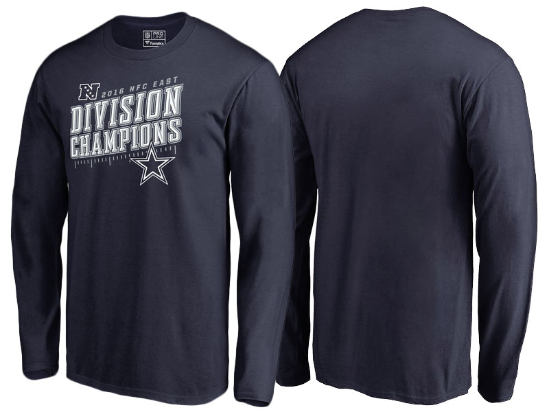 2016 AFC East Division Champions Dallas Cowboys Navy Inches Long Sleeve T-Shirt