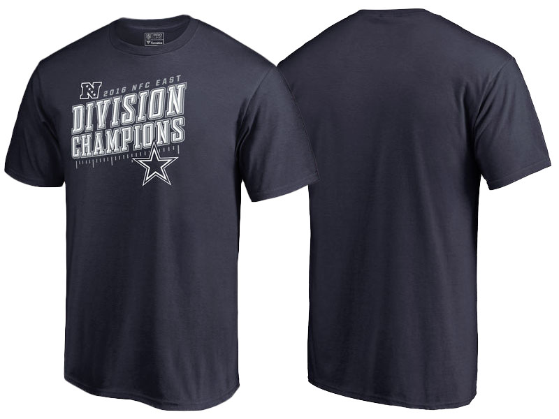 2016 AFC East Division Champions Dallas Cowboys Navy Inches T-Shirt